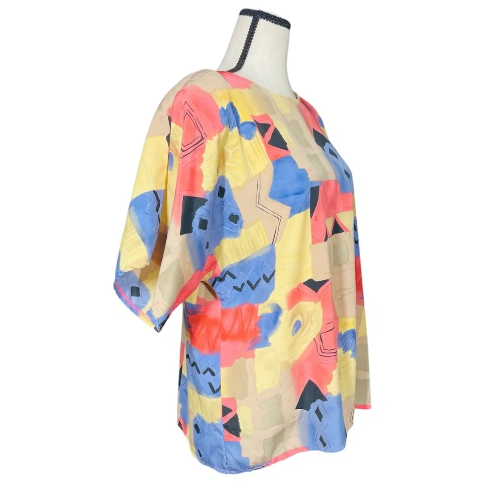 Regal Abstract Colorful Print Blouse - Picture 3 of 4